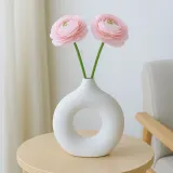루미 도자기 인테리어 꽃병 화이트 19.5cm 화이트
