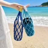 더블핸드 텀블러백 그물망 뜨개질 네트백 휴대용 물병 보틀백