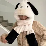 바라클라바 털모자 목도리 강아지 귀 디자인 방한 모자