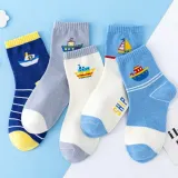 준캡 유아 아동양말 4계절양말 돛단배 중목양말 5족 1Set