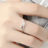 [비쥬홀릭] 실버925 백금도금 샤인리본 오픈링 반지