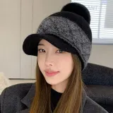 귀덮는 털모자 여성 겨울 방한모 골프 토끼털 방울 비니