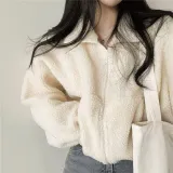 후리스 집업 자켓 크롭 기장 숏 아우터