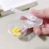 알약 커터기 알약 펀칭 클립 휴대용 원터치 분할기 보관 투명