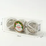 샴페인골드 글리터 장식볼 3p(8cm) (로프&구슬)