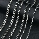 모노리빙 써지컬스틸 쿠바체인 스틸 목걸이 7mm 써지컬스틸목걸이 스틸목걸이