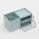 2단서랍 화장대 소품정리함(블루) /데스크정리함