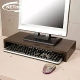 넷메이트 모니터 받침대 모니터 거치대 선반 1단 월넛
