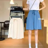 여성 여름 쿨 아이스 밴딩 와이드 5부 반바지 홈웨어