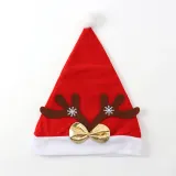 갈색 사슴뿔 리본 루돌프모자 크리스마스 산타모자