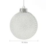 시스루 레이스 장식볼 2p(10cm) (실버네트)