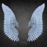 3D 입체 벽장식 천사날개 110cm (실버)