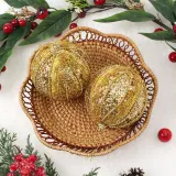 로열골드 글리터 장식볼 2p(10cm) (클래식무드)