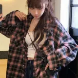 여성 체크 셔츠 루즈핏 가을 남방 오버핏 긴팔 블라우스