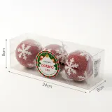 루비레드 글리터 장식볼 3p(8cm) (반짝이눈결정)