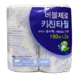 버블제로 키친타올 페이퍼 타올 키친타월 180매 2롤