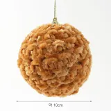 골드브라운 패브릭 장식볼 2P(10cm) (복슬폼폼이)