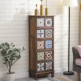 5칸 엔틱 인테리어 수납장 (43cm) (브라운)