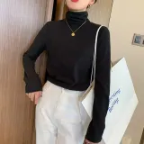 목폴라티 기모 긴팔티 여성 이너 폴라 니트 티셔츠