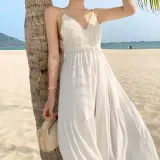 비치 원피스 여름 롱 기장 민소매 바캉스 휴양지룩 드레스