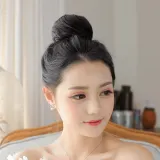 똥머리 헤어망 가발(내추럴블랙)
