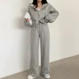 [후스가이] 크롭 후드집업 셋업