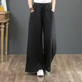 통바지 허리 밴딩 린넨 마바지 오버 와이드 바지 여성바지 린넨바지
