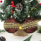 초코브라운 글리터 장식볼 2p(10cm) (럭셔리라인)