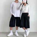 남녀 공용 밀런 도프 3턱 버뮤다 커플 데일리 오버핏 바지