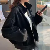 트레이닝 집업 자켓 루즈핏 하이넥 운동복 홈웨어 점퍼