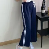 2선 두줄 편한 밴딩 와이드 팬츠 츄리닝 일자 바지 와이드팬츠 통바지