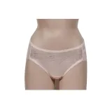 플라워 레이스 신축성 무봉제 햄라인 삼각팬티 베이지