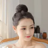똥머리 헤어망 가발(브라운) 만두머리