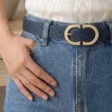 모네 버클 포인트 가죽 벨트(네이비) 슬랙스 캐주얼