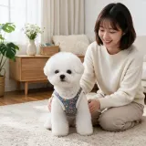 강아지 겨울옷 후리스 조끼 꽃무늬 반려견 애견 강아지옷 산책 외출복 PE