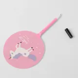 유니콘 부채볼펜 미니부채 여름 판촉물 단체선물 핑크