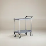 이동식 2단 웨건 450x620x780 그레이 미용실 식당 다용도 카트