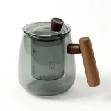 차와무드 내열유리 차포트 우드 유리 다관