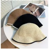 엣지배색 니트짜임 버킷햇