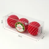 핫레드 패브릭 장식볼 3p(8cm) (꽈배기로프)