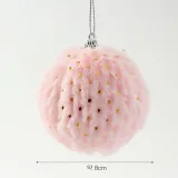 핑크블라썸 패브릭 장식볼 3p(8cm) (도트폼폼이)