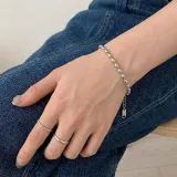 써지컬스틸 미니 볼 체인 팔찌 실버 여성 데일리 팔찌