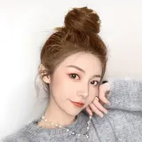 뷰티 올림머리 곱창밴드 가발(라이트브라운)