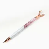 반짝이 사슴 유성볼펜(화이트) 필기류