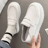 여성 화이트 베이직 투웨이 데일리 뮬스니커즈