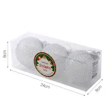 시스루 레이스 장식볼 3p(8cm) (실버네트)