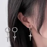링타입 후프 드롭 남성 귀걸이 포인트 장식 디자인