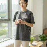플레닛 오버핏 여름 반팔 빈티지 워싱 박시핏 워싱 티셔츠