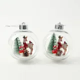 스노우 투명 장식볼 2p(10cm) (사슴마을)