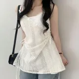 여름 로맨틱무드 레이어드 레이스 끈나시 롱나시티